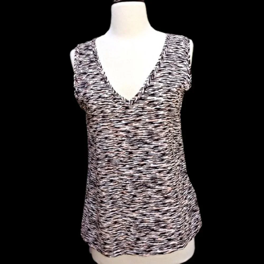 NWT French Connection Sahara Wave Vest Top Melon Multi Abstract Print Large